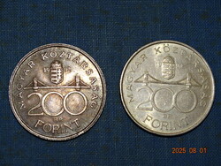 EZÜST 200 FT FORINT HUF 1992 , 1994  2 DB !!!