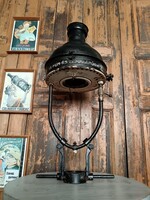 Gázlámpa, utcai közvilágító gázlámpa, 19. század végi 20. század elejei darab, jelzett zománc lámpa