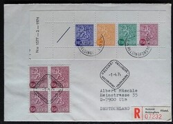 FfH9 / Finnország 1974 Füzetbélyeg FDC-n futott ajánlott levél + kiegészítő bélyegek ajánlott lev.-h