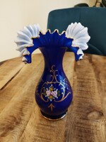 Cseh Fodros szélű Bohémia Üveg váza
