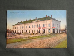 Képeslap,Püspökladány,Községháza,utca látkép,részlet,Vasúti levelezőlap kiadás Bp.,1917-