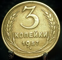 Szovjet Szocialista Köztársaságok Szövetsége 3 Kopejka, 1957 B03F1