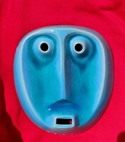 Zsolnay underglaze, gazder antal mask, restored!