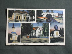 Képeslap,Tápiószele,Községháza,emlékmű,Kat. templom,Tápió-híd,vasútállomás,Barasits Bp. kiadás,1930-