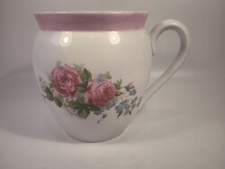 Ritkább mintájú virágos15 cm rózsás csupor porcelán bögre csupor aludttejes szilke, nosztalgia
