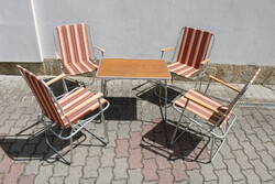 Camping asztal 4 db székkel- Kemping garnitúra