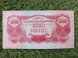 Háborús Vöröshadsereg 1000 pengő bankjegy ritkaság