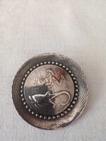 Retro iparművészeti ötvös bross  - ezüstözött réz