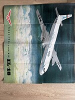 Malév turbólégcsavaros utasszállító Il-18 régi plakát gyűjtői ritkaság