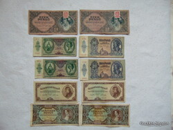 10 darab pengő bankjegy LOT ! Tartásfok F - VF 01