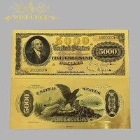 ÚJ 24k.arannyal bevont USA dollár, aranyozott bankjegy 5000 USD