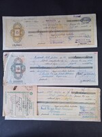 Régi váltók  -  3 db 1948-ból, Bencsik Pál vaskereskedése, Lajosmizse