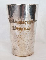 Art deco német WMF hajós ezüstözött emlékpohár "Jubiläumsregatta" Deutsch Krone 1935.