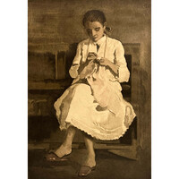 Vidovszky Béla (1883-1973) Varrólány - Képcsarnokos pecséttel /számlát adunk/