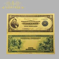 ÚJ 24k.arannyal bevont USA dollár, aranyozott bankjegy 5 USD