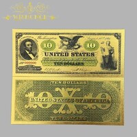 ÚJ 24k.arannyal bevont USA dollár, aranyozott bankjegy 10 USD