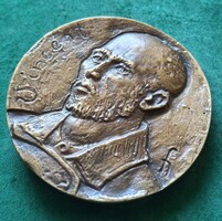 Debreceni Farkas István: Vincent van Gogh, bronz érem, plakett, kisplasztika