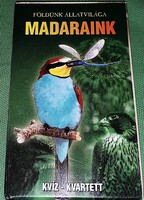Retro bontatlan magyar MADARAK - KVÍZ KVARTETT JÁTÉKKÁRTYA a képek szerint 1