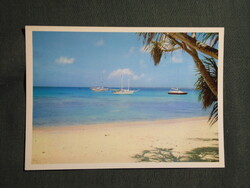 Képeslap,Mikronézia,Marshall-szigetek,Yacht lagúna látkép,részlet ,1980-