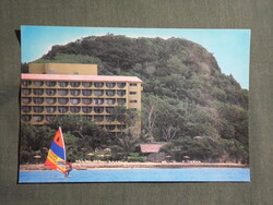 Képeslap,Mikronézia,Nauru Airlines légitársaság,Guam USA,Hilton Hotel,szörf,1980-