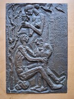 Somogyi József: Enged a tél.. (Horatius), bronz dombormű, relief
