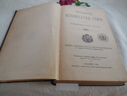 Magyarországi  Rendeletek Tára  1902  , jó állapotú antikvár könyv  !