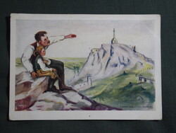 Képeslap,Trianon,Irredenta,Nógrády Magda grafika,Dévényi ezredéves emlék,Nemzeti Szövetség kia.1930-