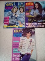 Arany Kötőtű 3 darab