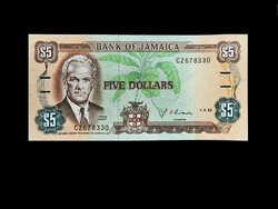 UNC - 5 DOLLÁR - JAMAIKA - 1992 (Ma már ritka!)