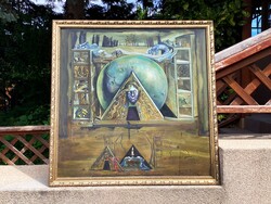 Salvador Dali "Julietta sírja 1942" Vászon glicé alap+ olaj ismeretlen művész festett kompozíciója!.