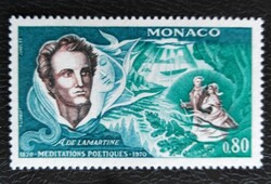 MON991 / Monaco 1970 Meditációk poétikája – Alphonse de Lamartine (író) bélyeg postatiszta
