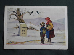 Képeslap,Trianon,Irredenta,Marton-Nógrády Magda grafika,Nemzeti Szövetség kiadás.1930-