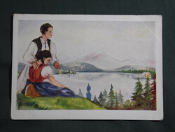 Képeslap,Trianon,Irredenta,Nógrády Magda grafika,Csorba Tó,Don Bosco Ny.,Nemzeti Szövetség kia.1930-