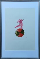 Pierre Székely Péter (1923-2001) Kőcirkusz litográfia Eredeti Garanciával!