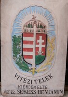 VITÉZI TELEK TÁBLA  kőből. 3880b