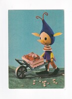 M:14/2 Húsvéti üdvözlő képeslap 02 Postatiszta (BÁBOS-BRODY-LÉVAI) Manocska -Mazsola