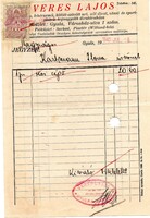 Régi számla: Veres Lajos, fehérnemű, divatáru, Gyula.