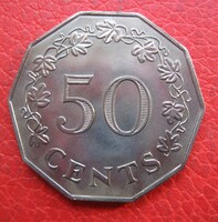Málta nagyméretű 50 cent 1972 (D10)