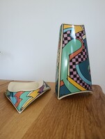 Nagy 24cm magas DOROTHY HAFNER ROSENTHAL STUDIO LINE FLASH váza és hamutartó vintage kerámia