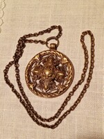 Skandináv / Finn -  a  '40-es évekből: Kalevala Koru medál  +  66 cm-es  lánc  viking bronz nyaklánc