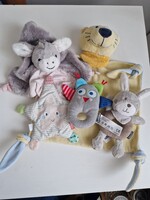 One price! 5pcs soft baby plush toys, two nap blankets, the others rattle, rattle