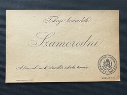 Tokaji Szomorodni antik Bor címke Tarczali m.kir. Vincellér iskola termése