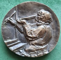 Kiss Nagy András: Miskolci Orzságos Grafikai Biennálé bronz érem, plakett, kisplasztika