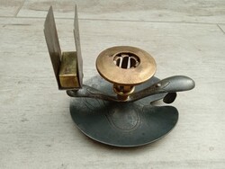 Régi, vas - réz sétáló gyertyatartó és gyufatartó  ---1---