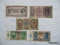 5 darab pengő bankjegy LOT !