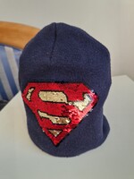 Superman téli sapka, mérete 110/128, 4-8 éves kisfiúra