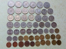 Szingapúr 57 db különböző érme. 1,5,10,20 Cents. 1967-2017
