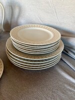 Vintage NDK Ilmenau / Graf von Henneberg aranymintás porcelán ét- és kávéskészlet – teljes szerviz