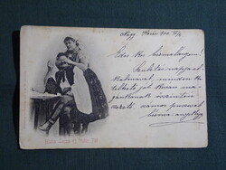 Képeslap,Blaha Lujza,Vidór Pál színész,Stengel kiadás Berlin, 1900-