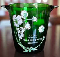 Perrier-Jouët kézi gyártású és festésű zöld üveg jégveder Belle Epoque Anemone